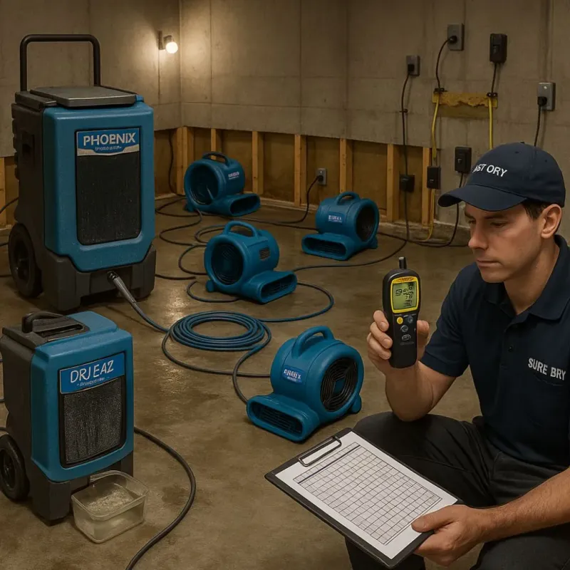 Structural Drying and Dehumidification process in Placer County, CA